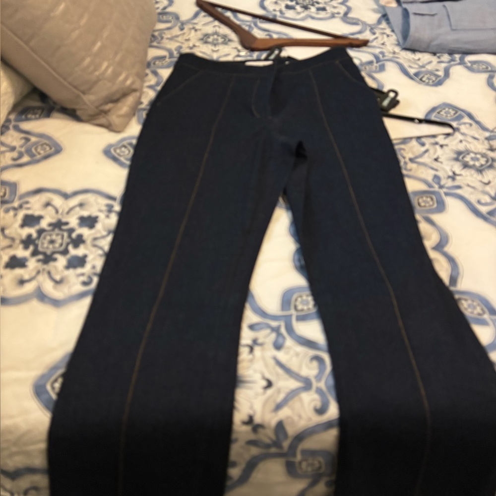 Veronica Beard Dark Blue Denim Jessup pants